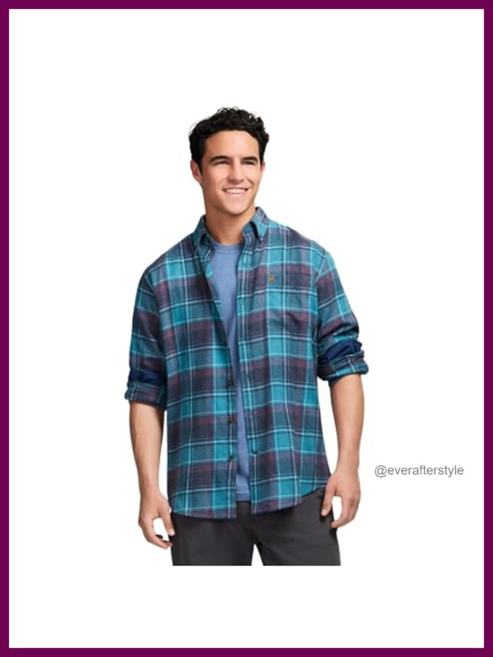 Men's Plaid Flannel Button Down Shirt Long Sleeve Regular Fit Casual